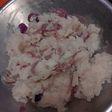 Puré de coliflor y cebolla morada