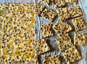 Foto di 216 • Crackers di farina di ceci e semi varii (strepitosi!) 😋😋😋