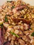 Cebada perlada con calamarcitos y shiitake