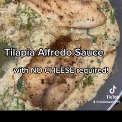 A picture of Alfredo Sauce w/ Tilapia 🐟🥦.