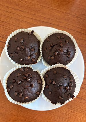 Una foto de Muffins tipo brownie sin harinas ni azúcar