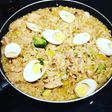 Noodles de pollo y verduras con salsa wok