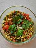 Healthy Pachadi with spring onions, mint and sprouts
