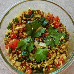 Healthy Pachadi with spring onions, mint and sprouts A picture of Healthy Pachadi with spring onions, mint and sprouts.