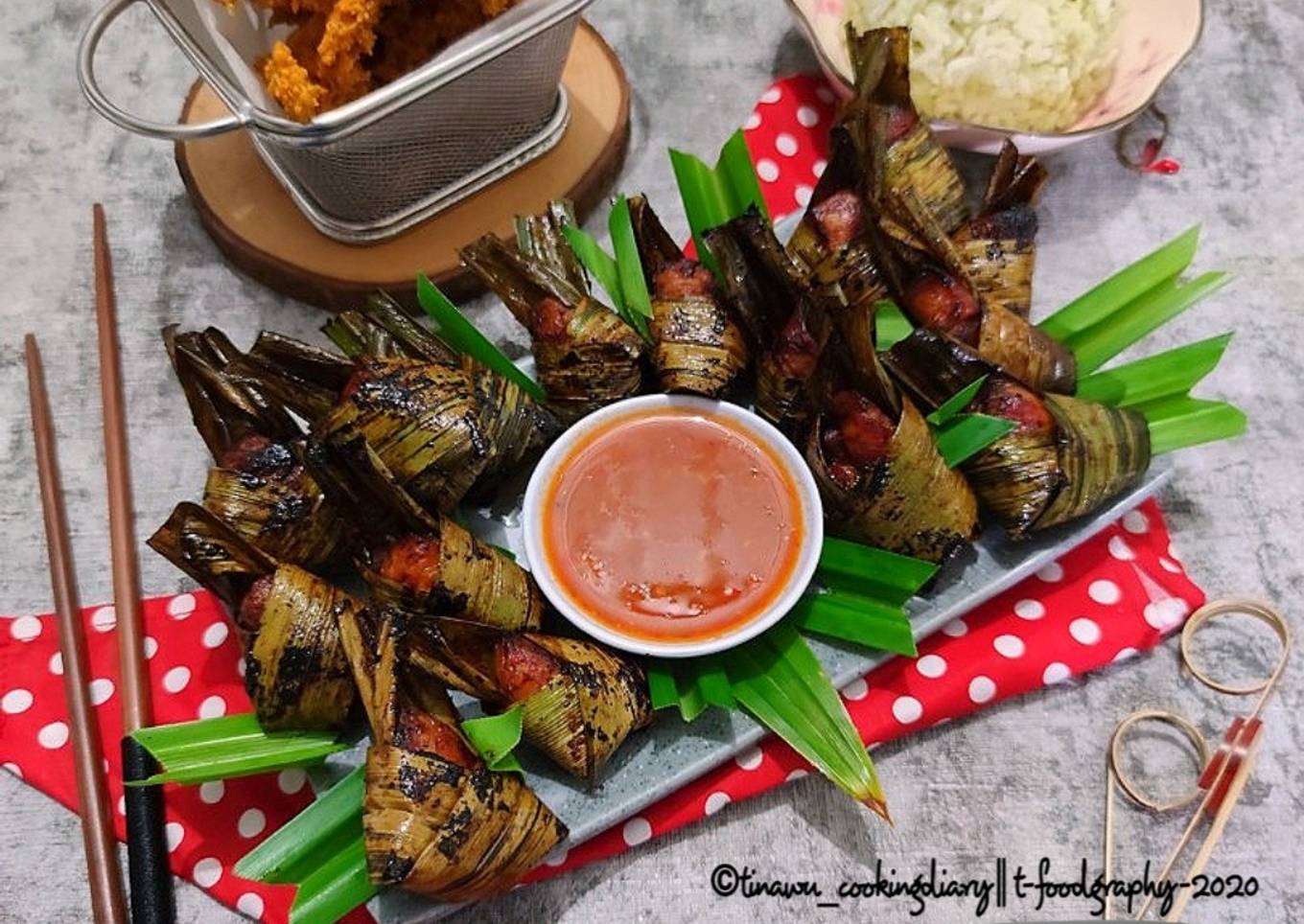 Ayam goreng pandan ala Thailand / Thai Pandan Wrapped Chicken