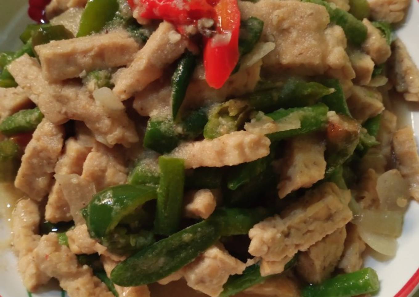 Oseng buncis tempe cabe ijo