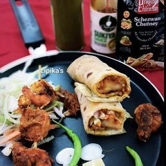Tandoori prawn rolls A picture of Tandoori prawn rolls.