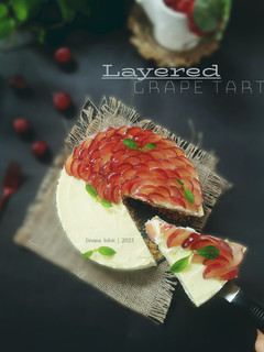 Foto resep Layered Grape Tart - No Bake