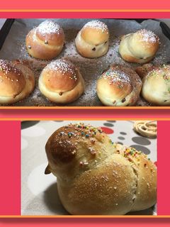 Foto di Colombine di pan brioche ripiene al cioccolato