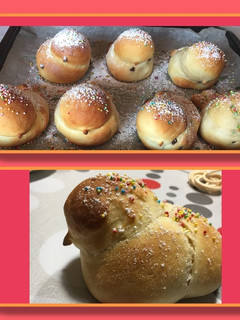 Foto di Colombine di pan brioche ripiene al cioccolato