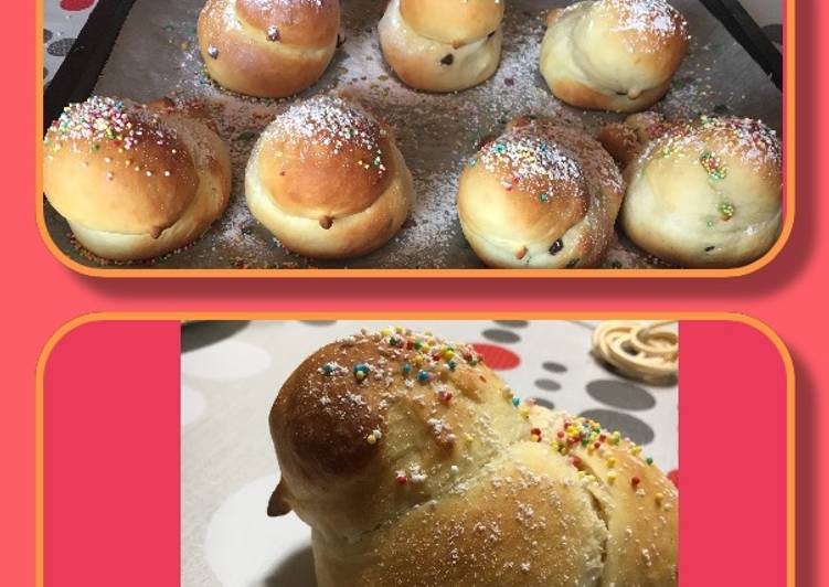 Recetta di Premiato Colombine di pan brioche ripiene al cioccolato