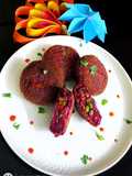 Peas stuffed beetroot patty
