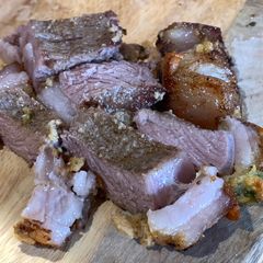 A picture of Quite crispy lamb chops.