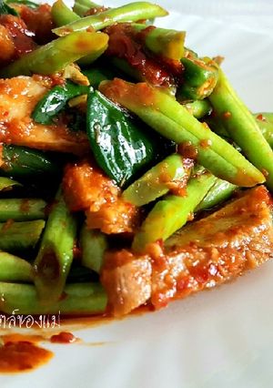 รูปของ ถั่วฝักยาวผัดพริกแกง เจ (ผัดพริกแกงถั่ว) #เทศกาลกินผัก