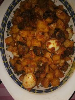 Foto resep Sambal Kentang Ati Ampela + telur puyuh
