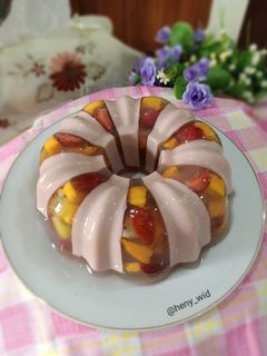 Foto resep Puding Kaca Susu Stroberi (Bebas 4P)