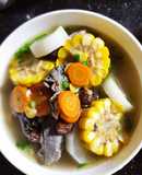 Gà ác hầm rau củ