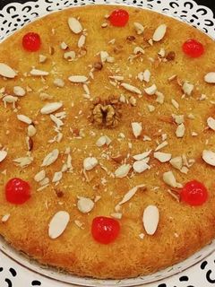 صورة لوصفة الكنافة بالكريمة والمكسرات