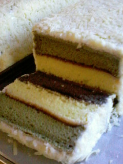 Foto resep Matcha Vanilla Choco Cake
