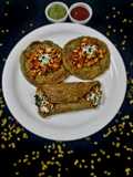Moong chilla with stuffing