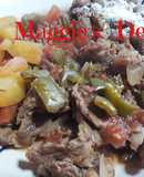Bistec con papas y nopales