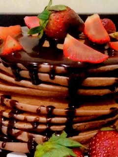 Foto resep Pancake Strawberry Saus Coklat