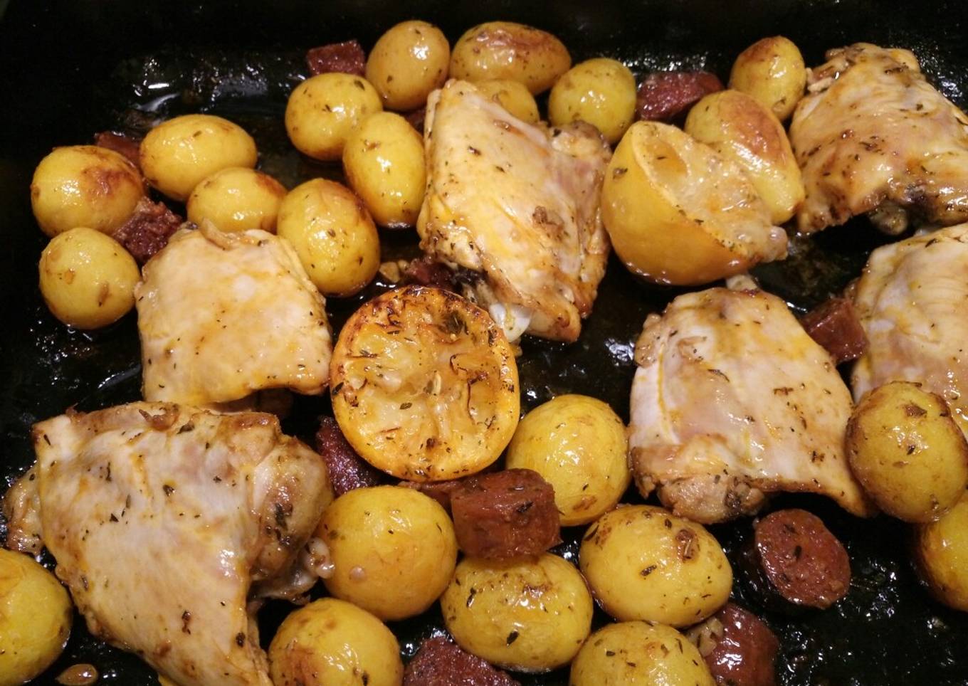 Chorizo and lemon chicken