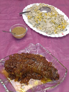 عکسی از دستور چلو گوشت گردن مجلسی