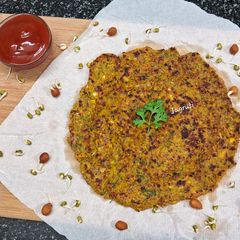A picture of Healthy Mixed Sprouts Chilla (Tiffin recipe).