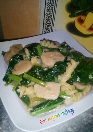 Foto resep Tumis sawi bakso makaroni simple