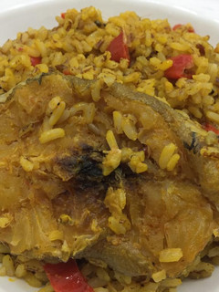 A picture of Special native rice with stockfish.