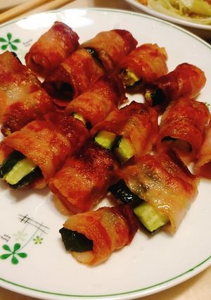 大人小孩都愛吃的培根小黃瓜捲（氣炸鍋版） 的食譜成品照片