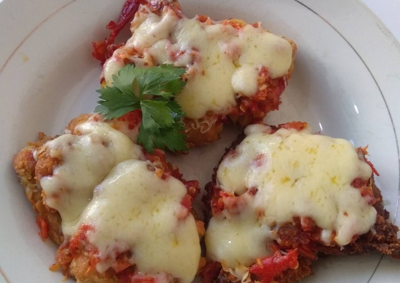 Ayam geprek mozarella