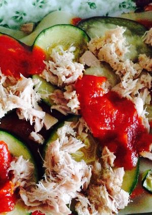 Una foto de Lasaña ligera de verduras y atún