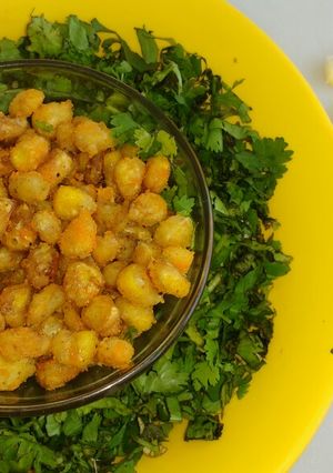 A picture of Crispy cheesy corn poppers.