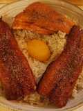 Bol de Riz à l'Anguille Grillée et au Saumon 