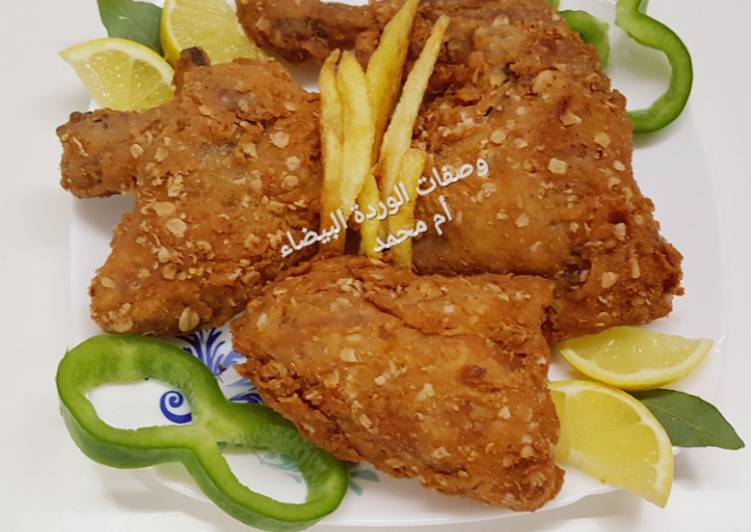 بروستد الدجاج مغطس بالشوفان 👌