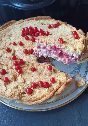 Une photo de Tarte sablée ricotta groseilles
