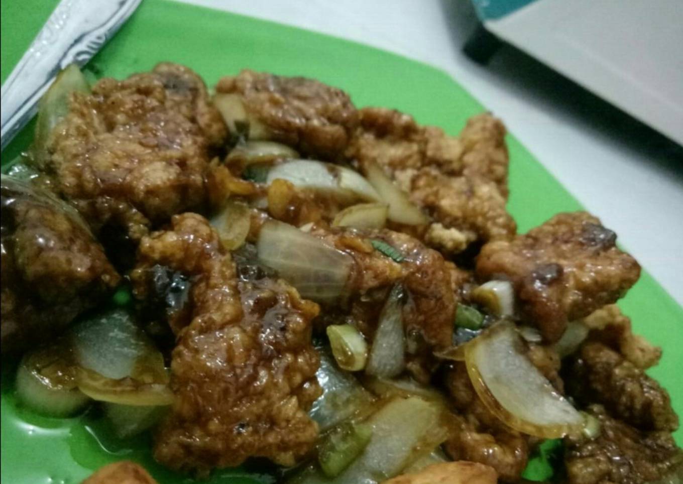 Ayam goreng saus Worcestershire