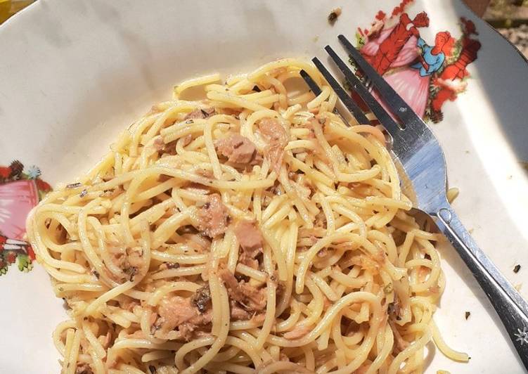 Resep Spaghetti tuna, Enak