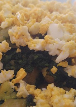 Foto principal de Garbanzos con espinacas y huevo duro