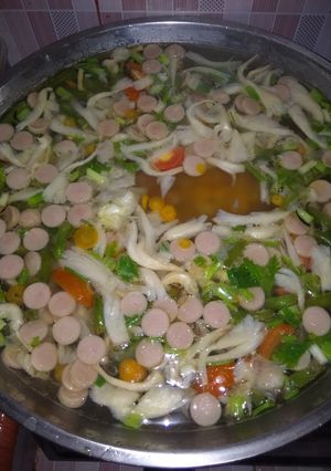 Foto resep SOP jamur sosis