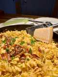 Spirelli mit gebratenen Champignons und Speck
