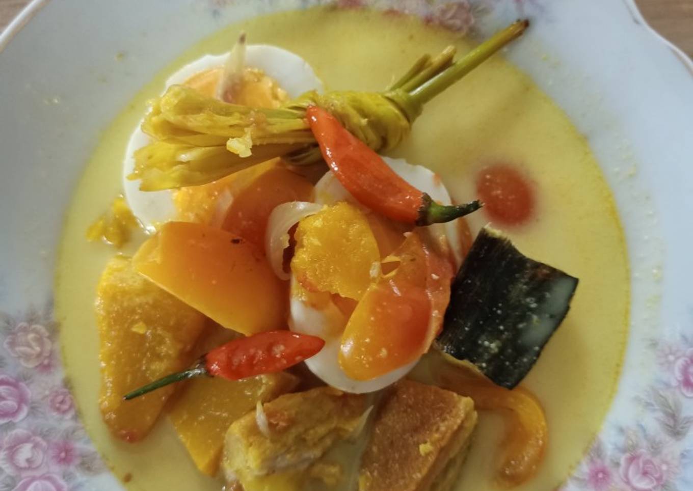 Ikan Asin Tenggiri (Telang) Labu kuah santan