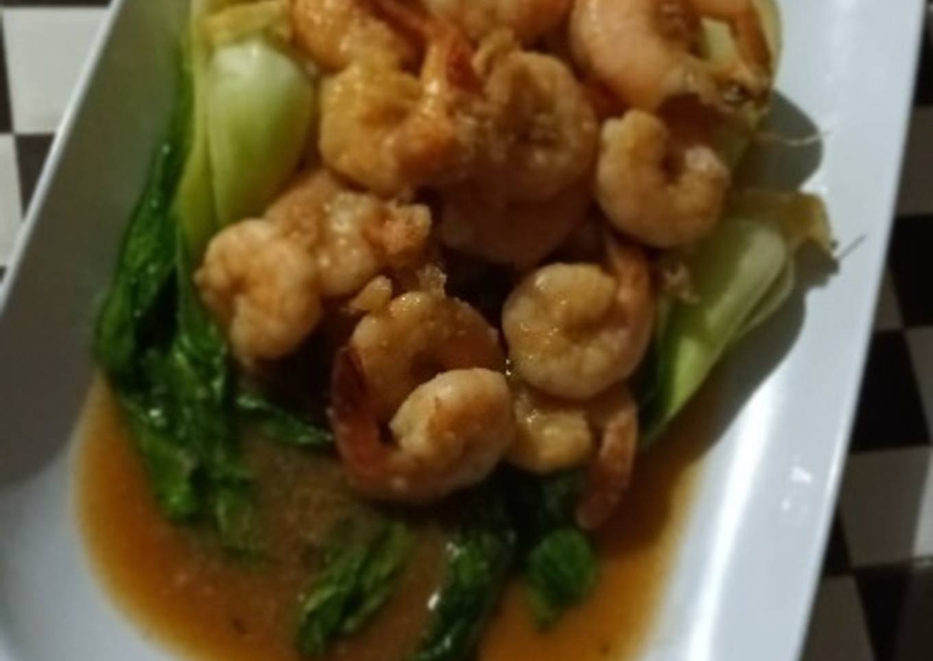 Tumis pokcoy udang