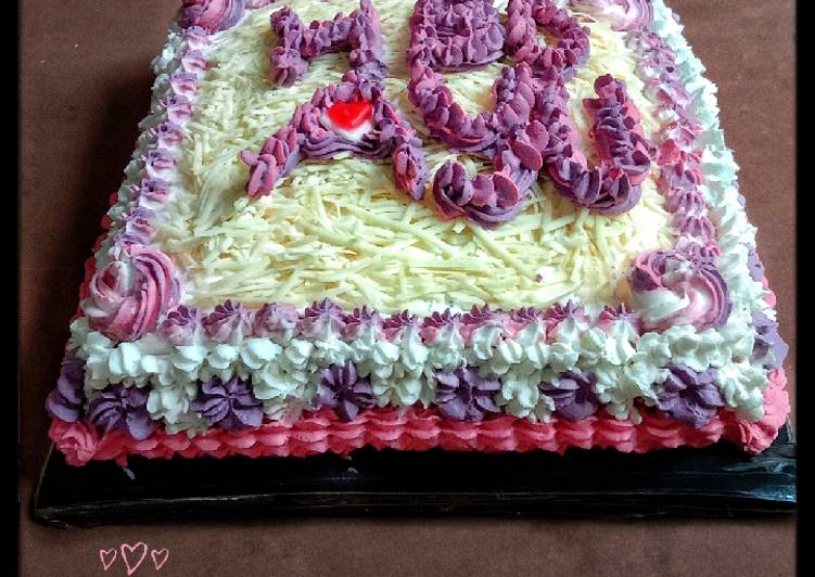 Langkah Mudah untuk Menyiapkan Birthday cake (sponge cake), Sempurna
