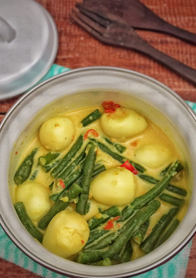 Foto resep Gulai kacang panjang telur puyuh