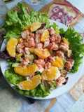 Insalata di gamberi, avocado e arancia