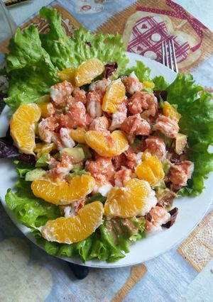 Foto di Insalata di gamberi, avocado e arancia