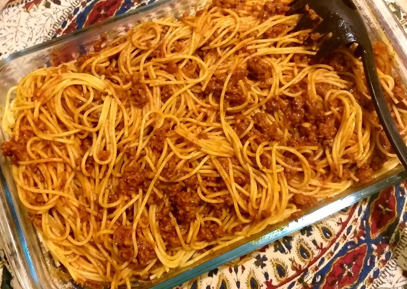 Easy minced beef spaghetti